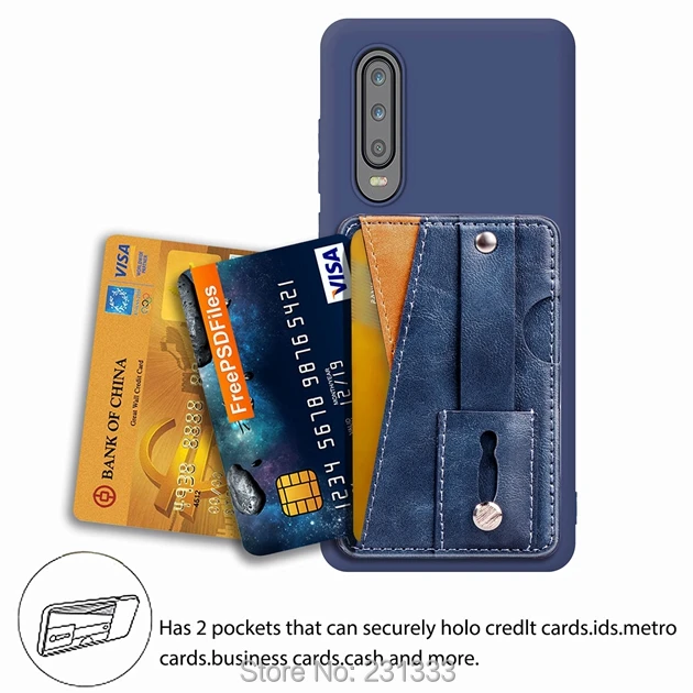 C-ku Мягкий ТПУ кожаный чехол для Huawei P30 PRO Honor V20 10 LITE Y9 2019 шпон склеивание ID стоячий