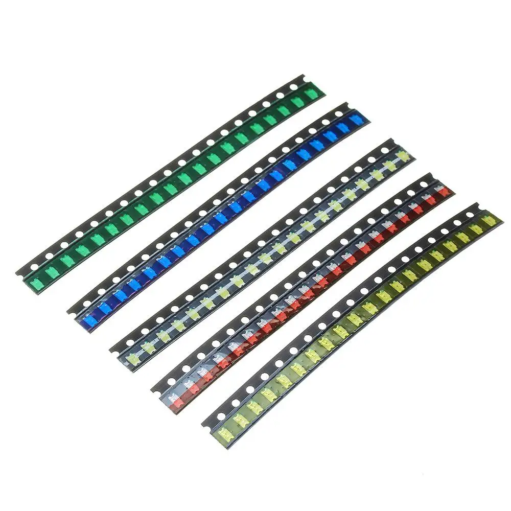 100 шт. 5 цветов 20 каждого ассортимента светодиодов 1206 SMD светодиодный комплект