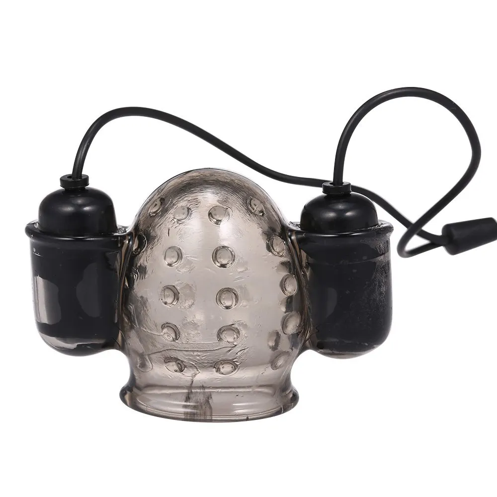 Массажер для пениса силиконовый Мужской мастурбатор с 2 колпачками пули