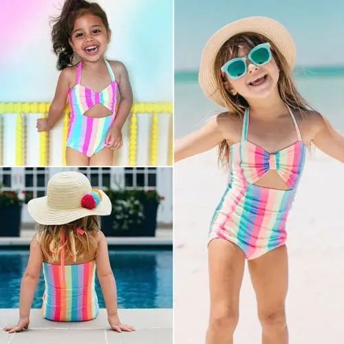 Rainbow Toddler Kids Baby Girl Swimsuit Bikini Swimwear Bathing Suit Beachwear | Спорт и развлечения