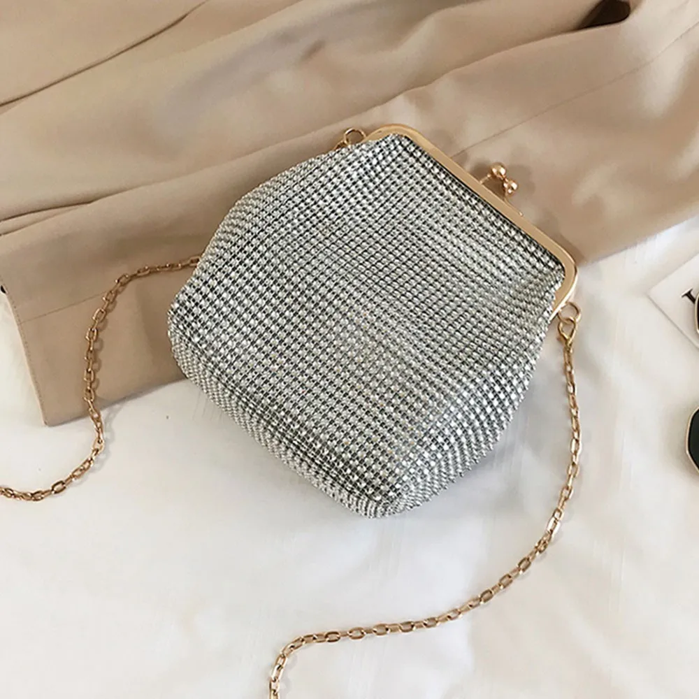 Herald Fashion Женская сумка через плечо с бриллиантами из бисера металлические