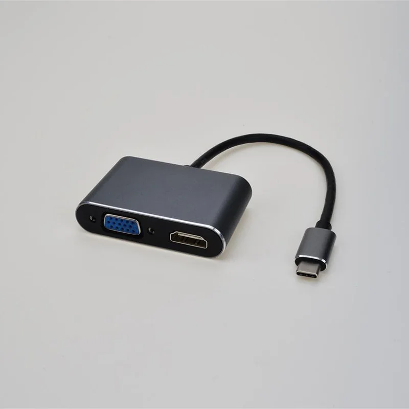 Usb3.1 тип c на Hdmi мать + Vga высокой четкости аудио и видео конвертер|Кабели USB| |