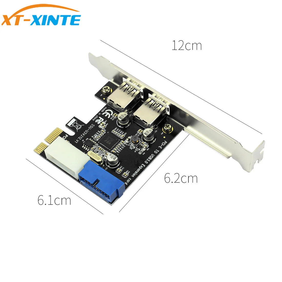 USB3.0 PCIE адаптер 2 порта USB к x1 передняя панель 20pin PCI e Express плата расширения
