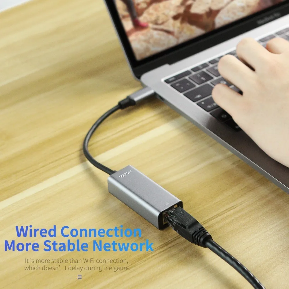 Rock Usb C Rj45 концентратор для Macbook Pro Chromebook usb type c к док станция Ethernet Lan адаптер сетевая