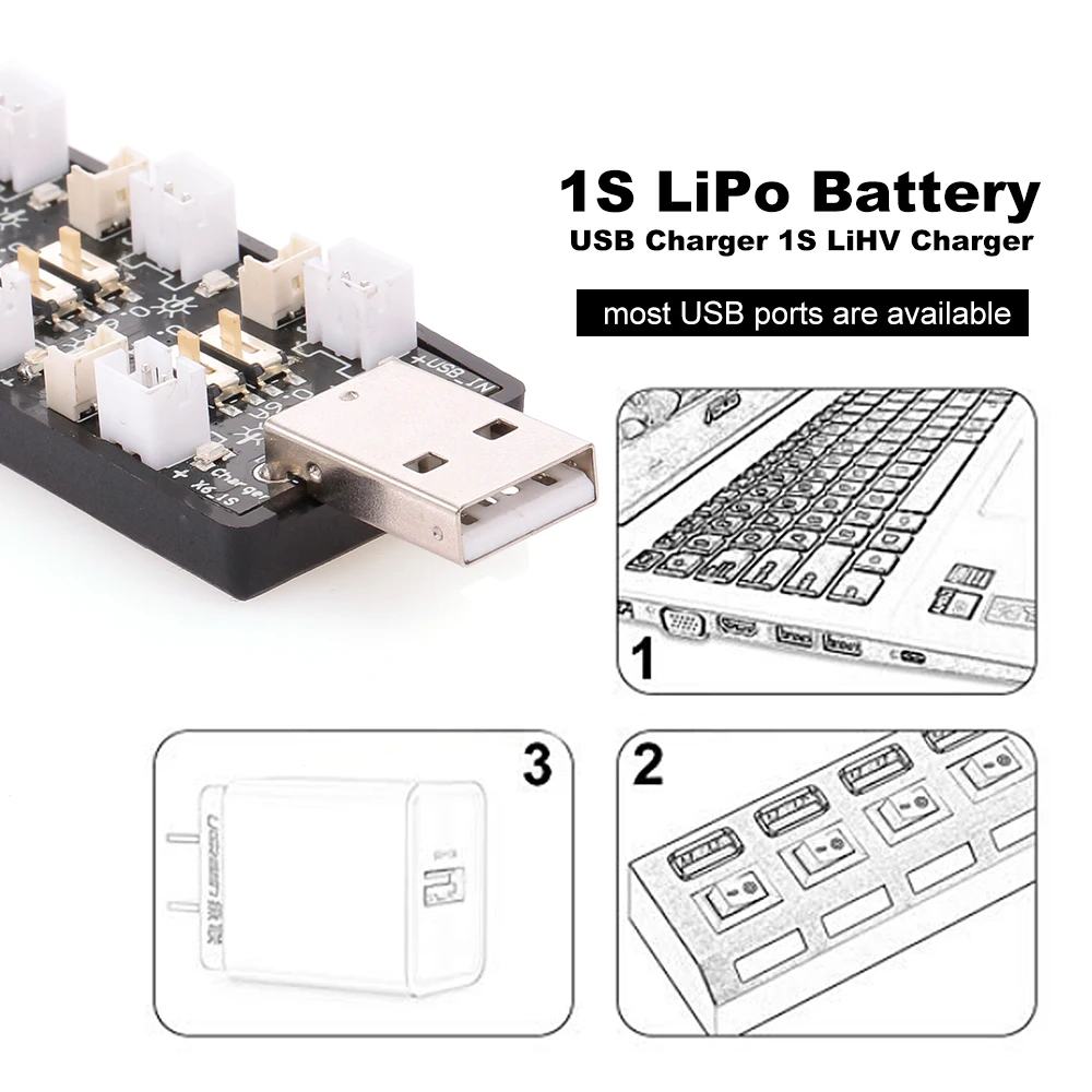1S LiPo батарея USB зарядное устройство LiHV 6 каналов для 3 7 V/4 35 V батарея|Зарядные