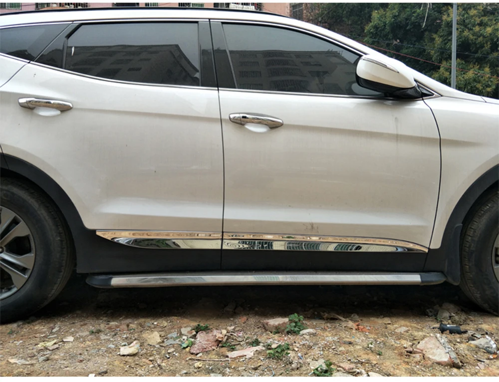 4 шт. Боковая крышка двери молдинг отделка защита для Hyundai Santa Fe IX45 2013 2014 2015 2016