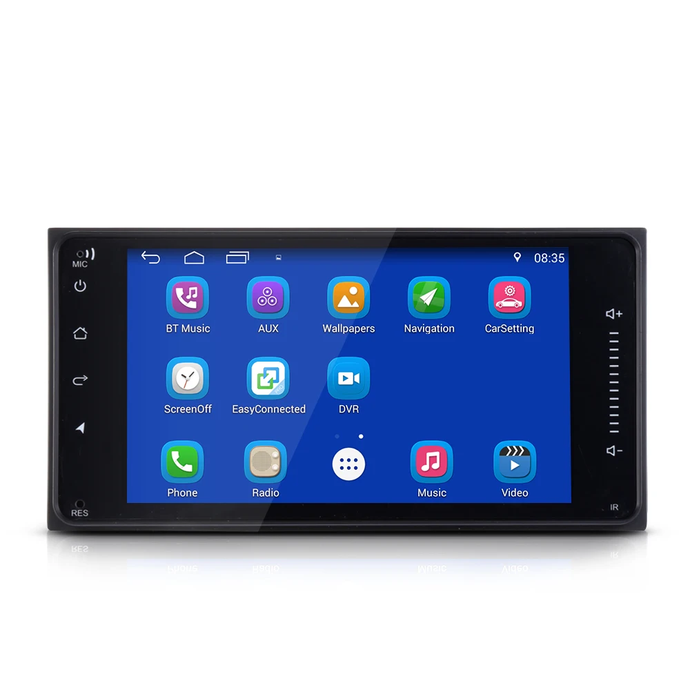 Прямоугольный 7 дюймовый HD Автомобильный мультимедийный плеер 2 Din Android 1