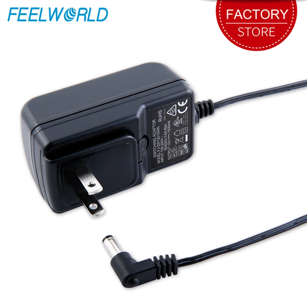 

FEELWORLD DC 12V 1.5A Power Adapter Switching Power Supply Home for 100V 240V 50/60Hz for Feelworld F570 T7 FW703 FW759 S55