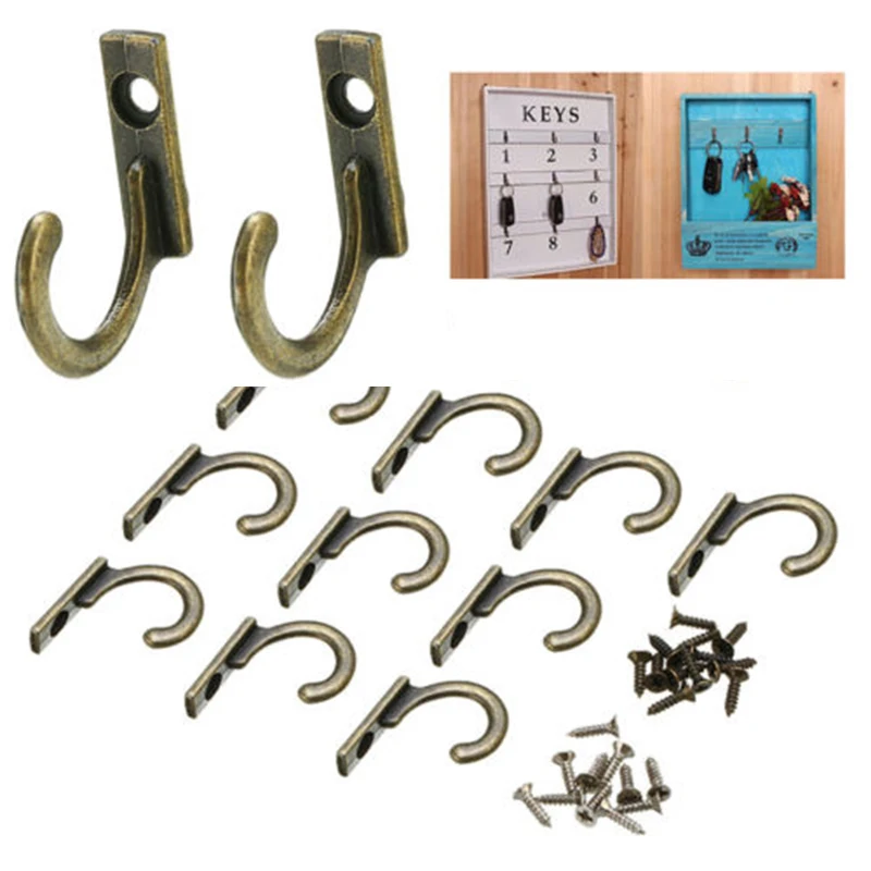 Вешалки 10x Античная латунь настенный крючок брелок вешалка висят декор для