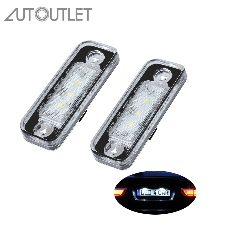 AUTOUTLET 2 шт. автомобильный светильник номерного знака 3 SMD светодиодный лампы для