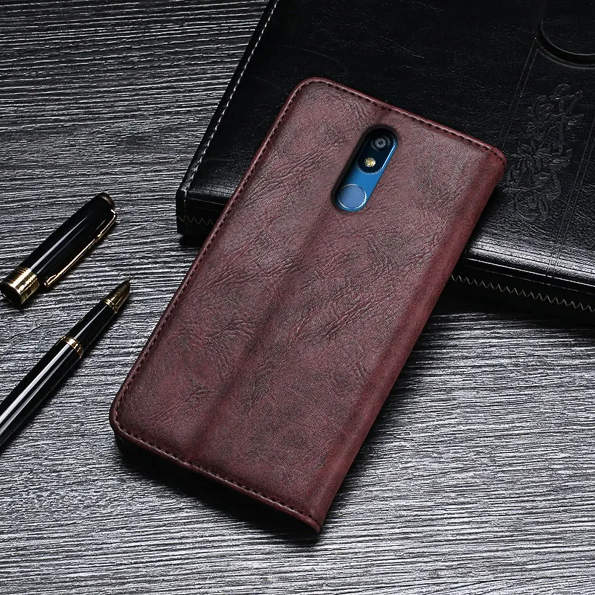 Винтаж Стиль телефон оболочки для LG K40 из искусственной кожи кошелек футляр