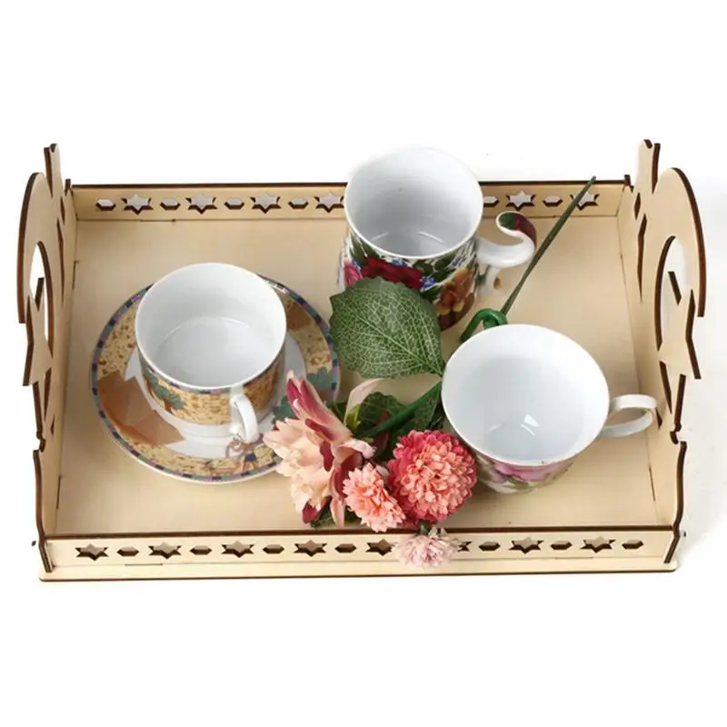 DIY деревянный десертный поднос ИД Мубарак Рамадан вечерние столовая посуда