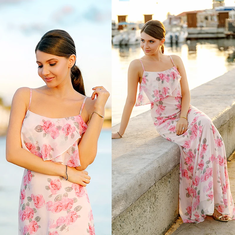 Bridesmaid Dresses Long Ever Pretty EP07236 Cheap Chiffon Sleeveless Floral Beach Dress for Wedding Guest Party Bridemaid robes | Свадьбы и