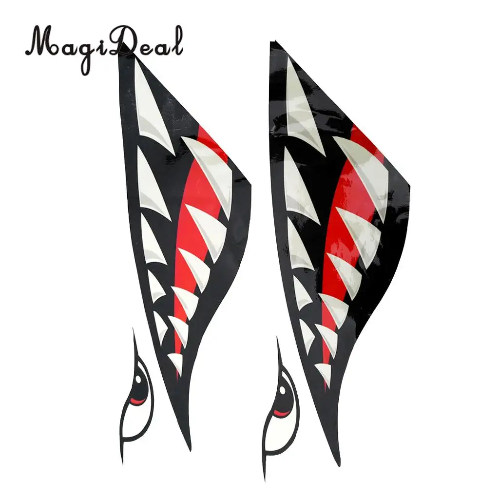 Прочные 2 шт Виниловые наклейки с зубами акулы для Каяка каноэ лодки надувная