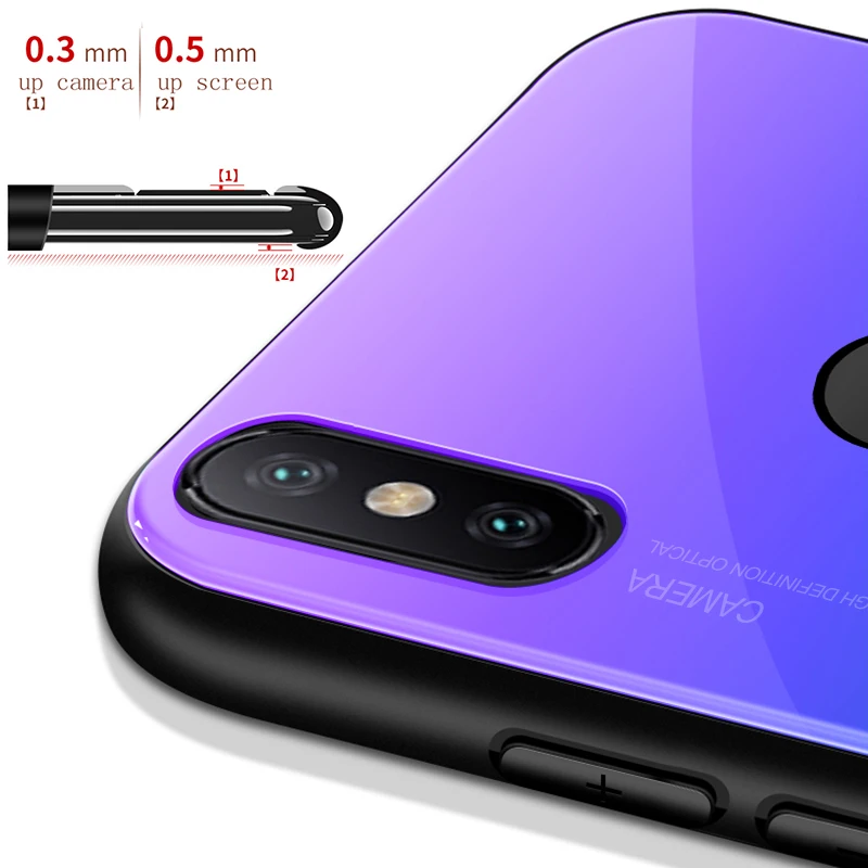 Gradient glass case on for xiaomi mi 9 8 lite light cover ksiomi xiomi pocophone f1 cases redmi note 7 not7 copue |