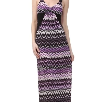 Довольно молодая вещь фиолетовый плечевой ремень принт в виде зигзага Макси