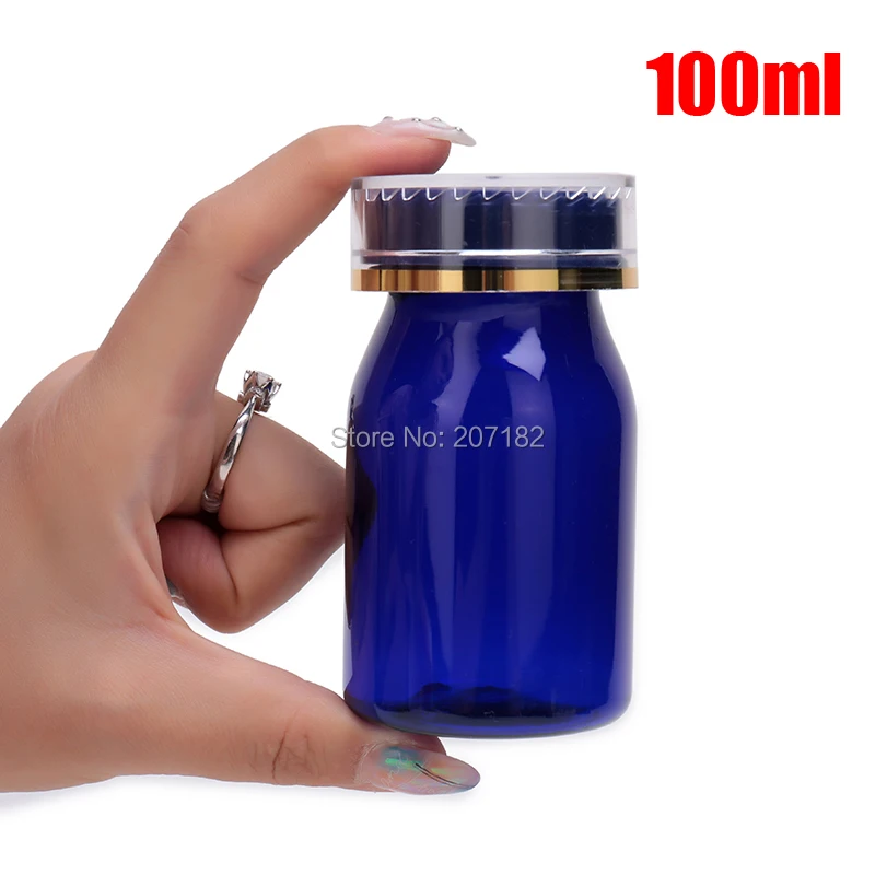 20 шт 100 мл Топ Синий ПЭТ Samll пластиковые бутылки образцы хранения капсульные