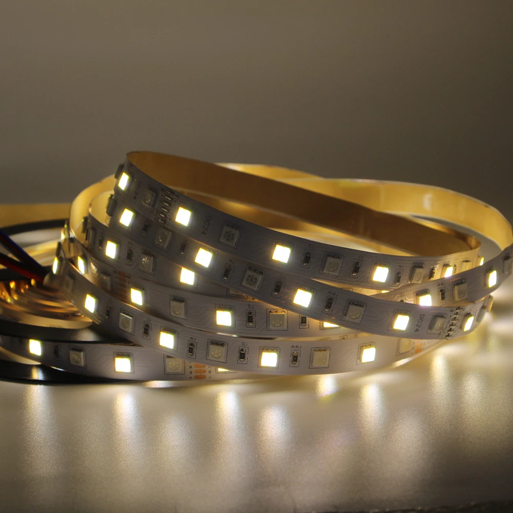 SMD 5050 RGB + CCT Светодиодная лента Водонепроницаемая 1 м 5 300LED DC 12 В 24 в CW WW RGBW RGBWW Fita