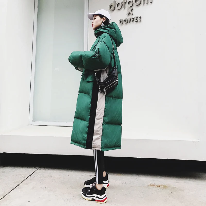 Winter Cotton Padded Coat Women 2018 Fashion Hooded Wadded Jacket Thicken Warm Long Parka Loose Overcoat Mujer Invierno 330 | Женская