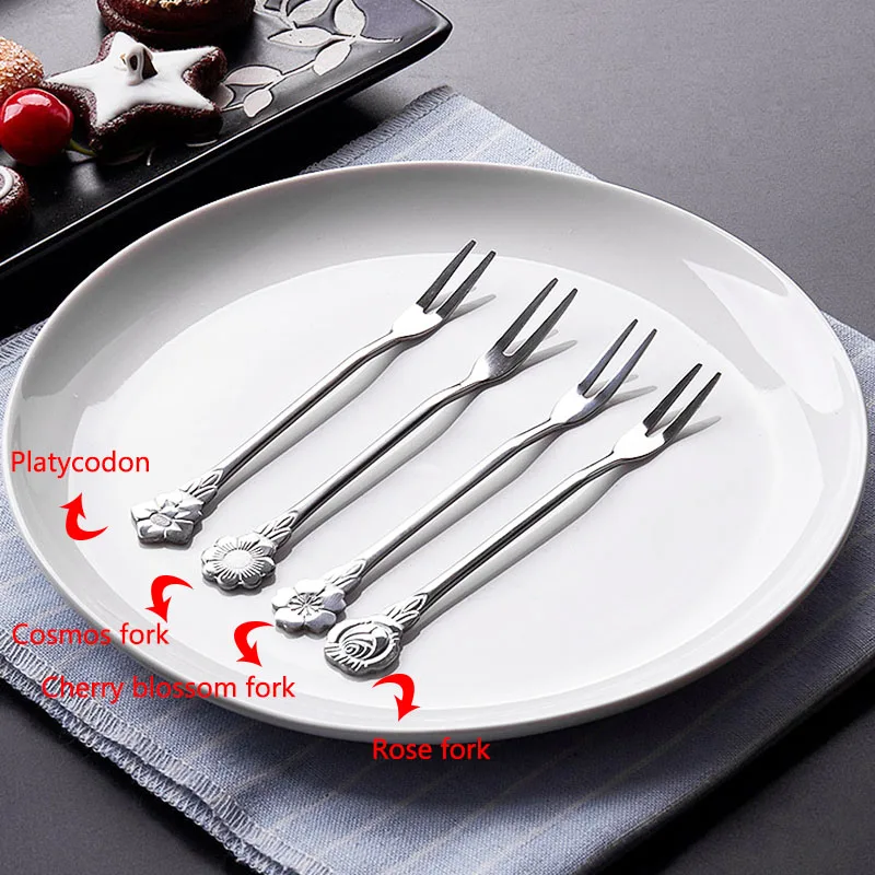 Мода 1 шт. Высокое качество креативные Новые фрукты вилка десерт Цветы Форма