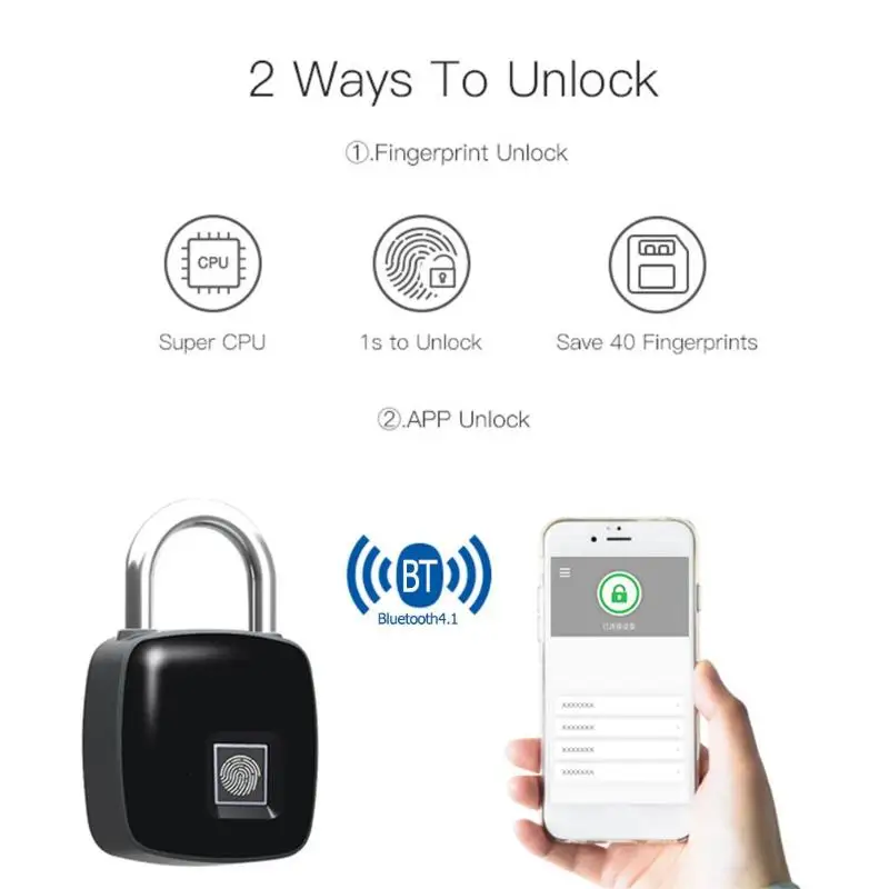 Anytek P3 + умный замок без ключа с отпечатком пальца IP66 водонепроницаемый