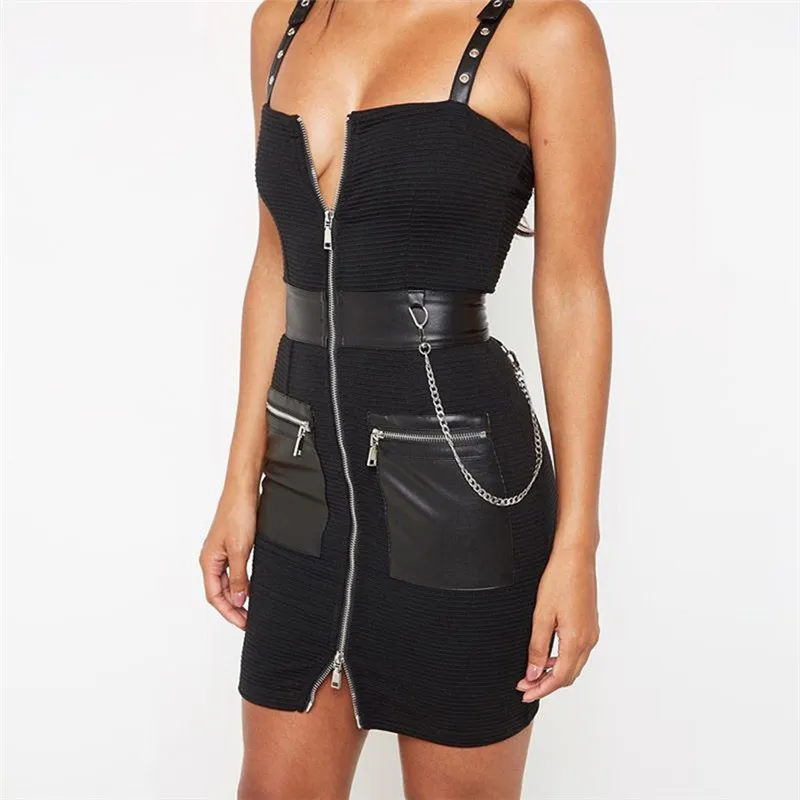 DRESSMECB летнее сексуальное мини платье из искусственной кожи женские вечерние для