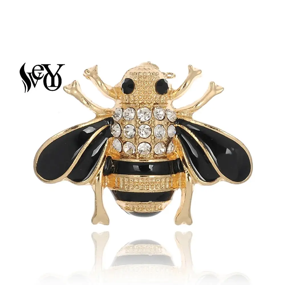 

VEYO Милая пчела броши горный хрусталь эмалированная брошь модные ювелирные изделия подарок