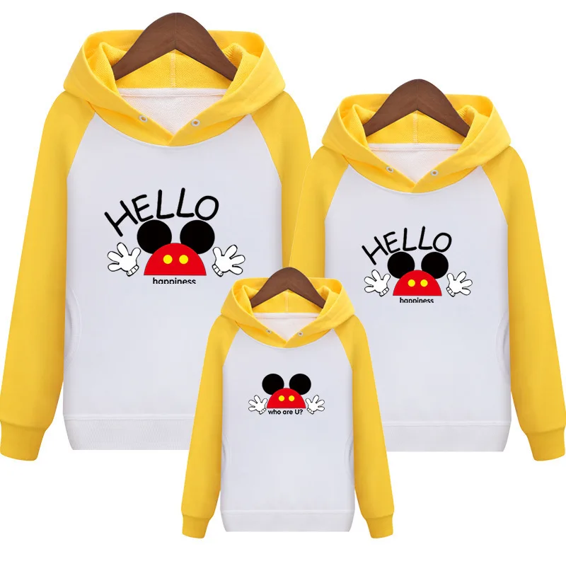 Одинаковые комплекты для семьи новинка 2019 года свитер с капюшоном платье мамы и