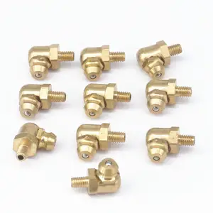 Латунный ниппельный фитинг Zerk, Метрическая наружная резьба 90 градусов, 10 шт.партия