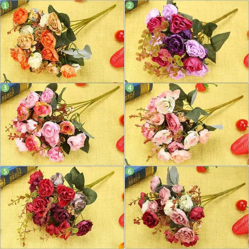 Новинка букет из шелковых роз 21 головка искусственных цветов в европейском стиле