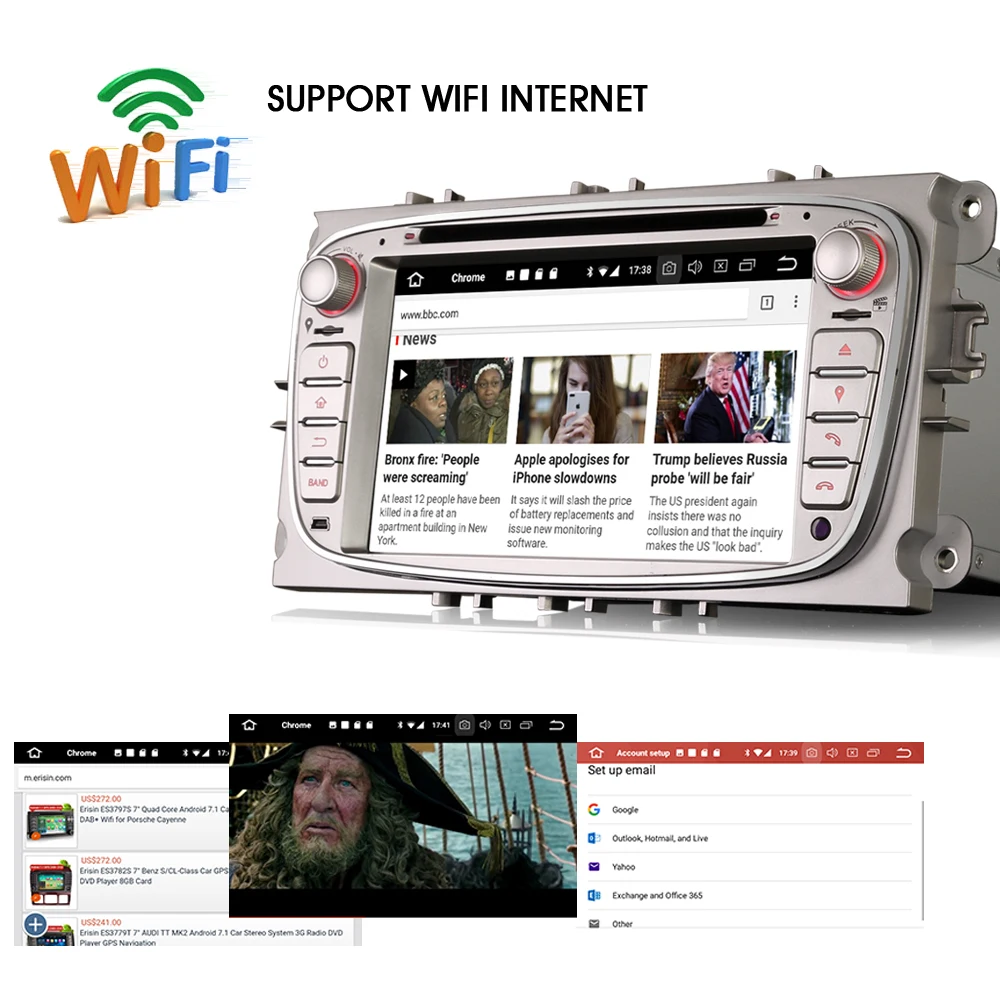 Автомагнитола 7 дюймов Android 8 0 Sat Navi DAB + OBD RDS WiFi 3G радио DVR стерео Bluetooth GPS навигация