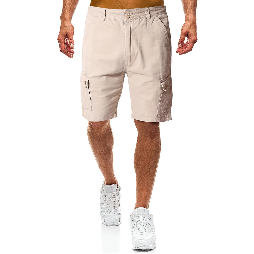 Мужские рабочие шорты стиль сафари Молния Fly свободные по колено карманы мужские