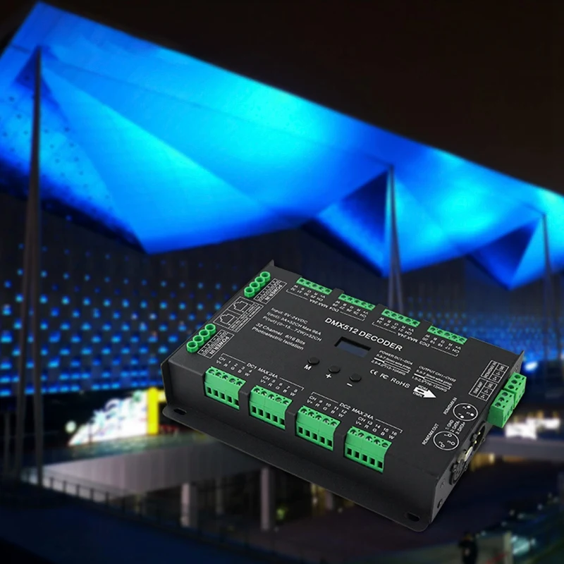 Bc-632 Dc5V-24V постоянного напряжения 32Ch Dmx/Rdm декодирующий драйвер 3A * выход Dmx512 Rgbw