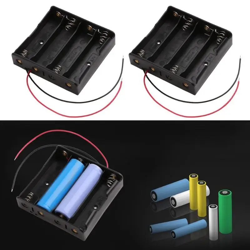 Пластиковый ящик для хранения батарей AA 4 слота DIY зажим с проводом свинцовая