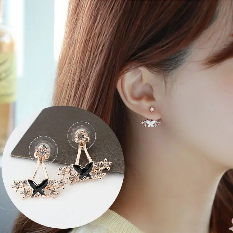 Korean Small Daisy Flower Ear Ornament Pearl Horse Eye Leaf Snowflake Earring |