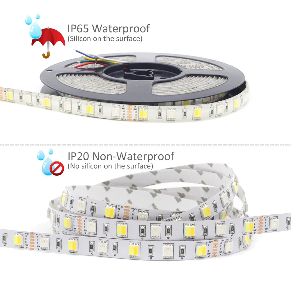 Умная Светодиодная лента RGBCCT 5 м SMD 5050 гибкая Водонепроницаемая светодиодная 12 В в