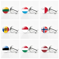europe country flag cufflinks lithuania luxembourg malta hungary latvia norway national flag men cuff links jewelry