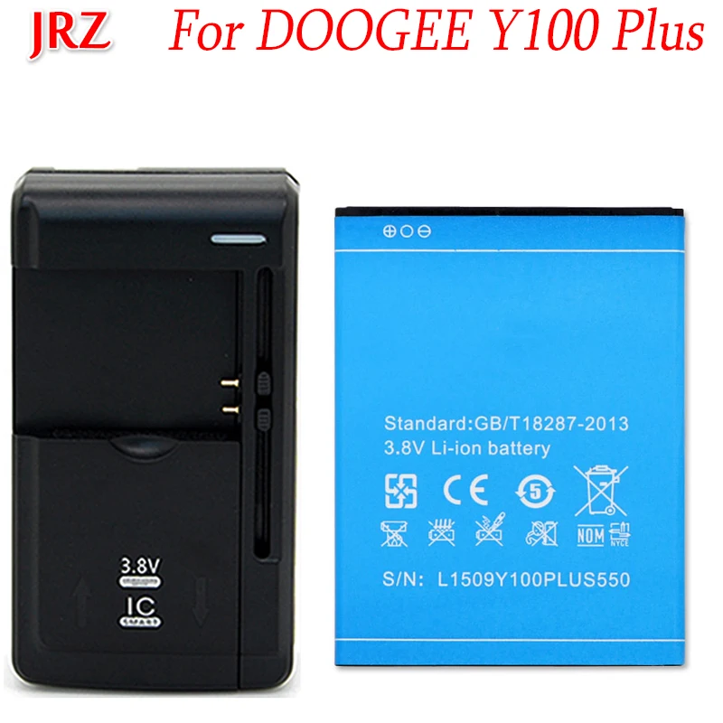 1LOT=2PCS For Doogee Y100 Plus Battery 3000mAh Batterie Bateria Accumulator AKKU+1PC Universal Dock Charger | Мобильные телефоны и