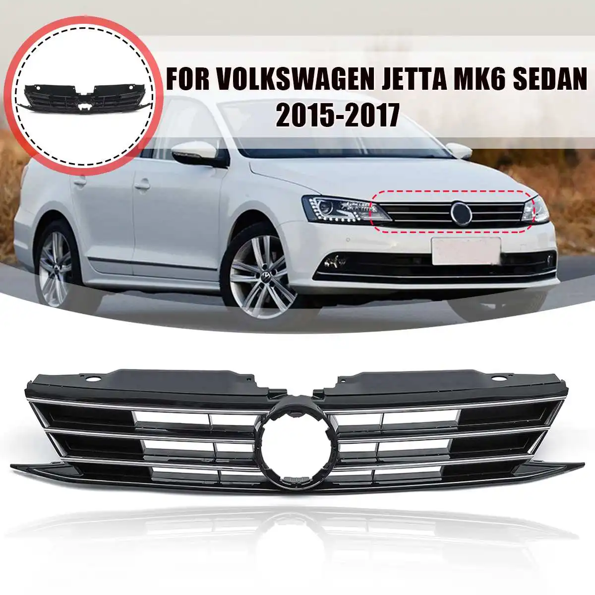 Автомобильная Решетка переднего бампера сетчатая решетка для VW Jetta MK6 Sedan 2015 2016