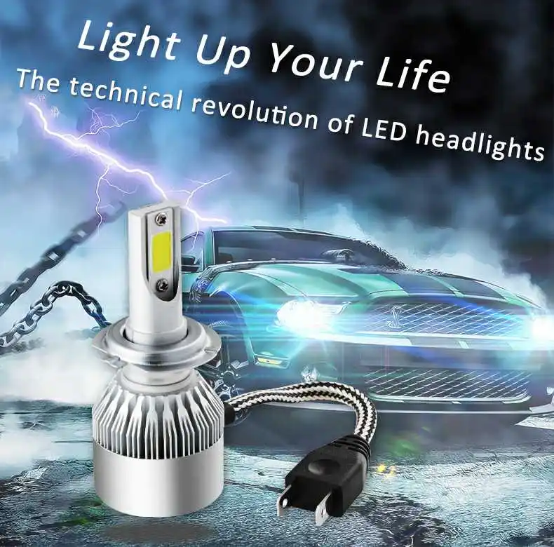 KUNFINE 12 В/24 В Автомобильные светодиодные лампы для фар H4 H7 9003 HB2 H11 LED H1 H3 H8 H9 880 9005 9006 H13
