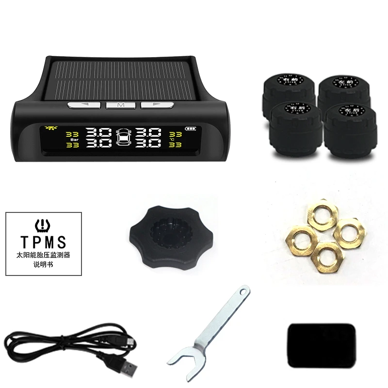 Zeepin Солнечная энергия TPMS Водонепроницаемая беспроводная система контроля