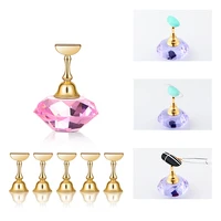 diamond magnetic metal fake nail tips stand tools false nail trainer display holder for nail practice
