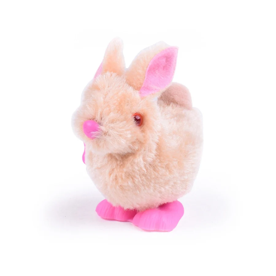1Pcs Cute Plush Rabbit Wind Up Toy Random Color For Baby Cartoon Clockwork Jumping Walking Kids Children Gifts Hot Plastic | Игрушки и
