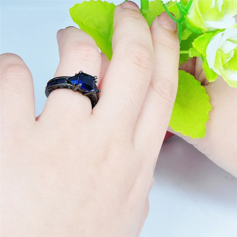 

14K Multi-tone Sapphire Diamond Ring Anillos De Bizuteria Bague Etoile Obsidian Diamante diamond jade Ring Rock for Men women