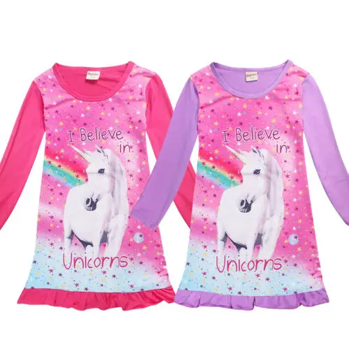 4-10T Unicorn Children Kids Girl Dress Princess Party Clothes Long Sleeve | Детская одежда и обувь