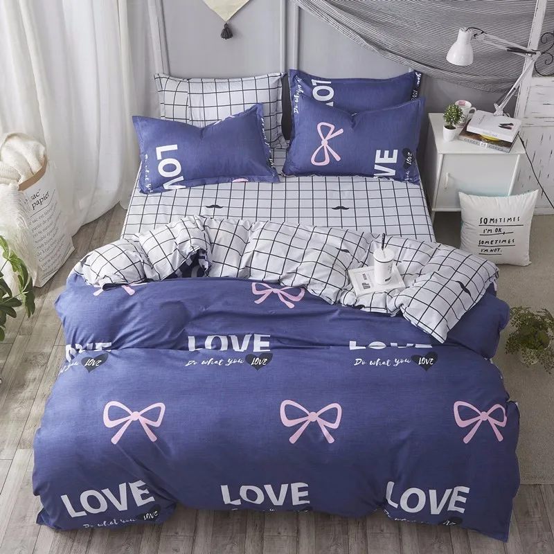 Adult Kids Soft Cotton Duvet Cover 3/4 Pcs Bedding Set Sheet Bedspreads Bed Linen Single Full Queen King Size Bedlinen 200x230cm | Дом и сад