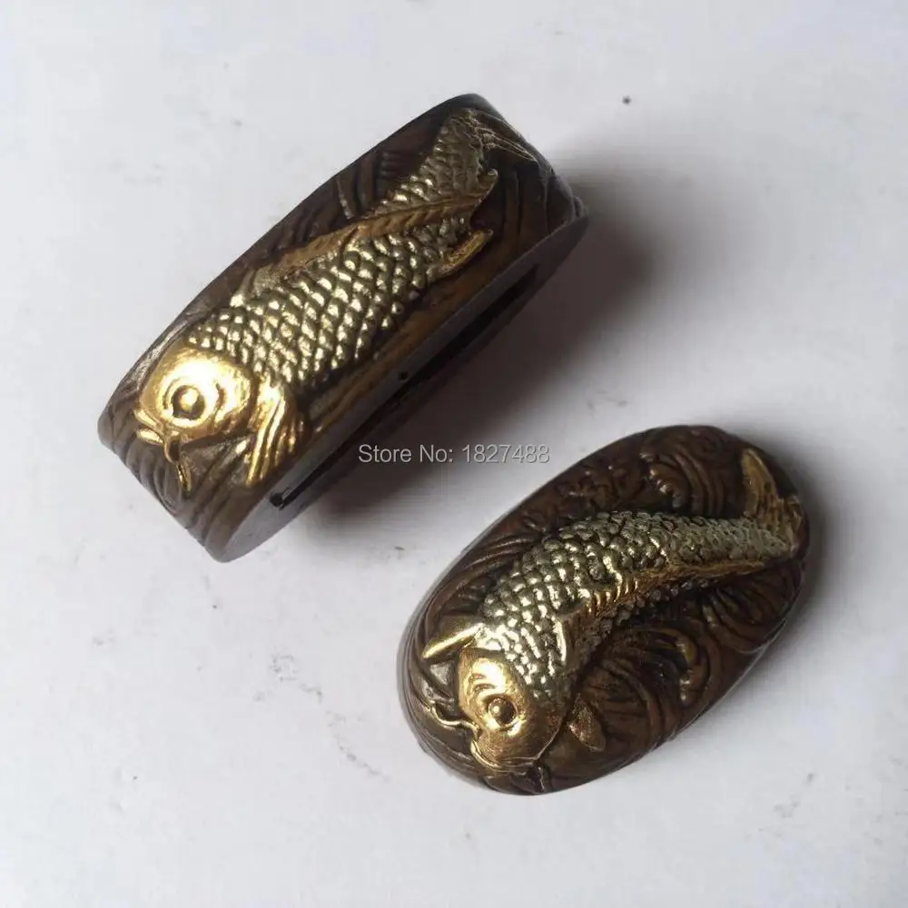 Набор для фотографий яркая рыба латунная фурнитура Tsuba ++ фучи + КАШИРА