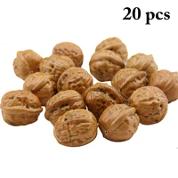 20pcs simulation walnut plastic fake walnut artificial food multi purpose walnut fake artificial fruit home desktop decoration