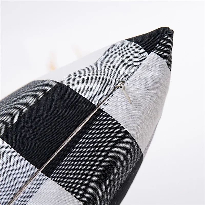 Подушка в клетку для стула Полиэстеровая накидка из хлопка Наволочки квадратный