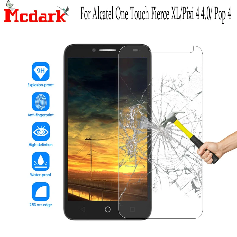 Закаленное стекло 9H для Alcatel Pixi 4 0 Pop Защита экрана One Touch Fierce XL закаленное телефона